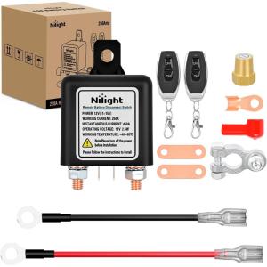 imageNilight 120A Starter Relay 4 Pin Split Relays Switch 12V Continuous Heavy Duty SPST High Current 4 Terminal Car Starter On Off Control for Automotive Car Truck RV Camper250A Standard