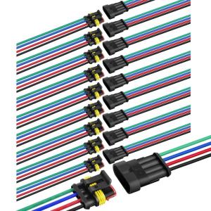 imageNilight 120PCS 1 Pin Electrical Connector Plug Male Female Terminal Wire Connectors Waterproof One Way Automotive Connect Set for Car Truck Motorcycle Marine Boat 20 Sets4Pin Wire Harness 10Sets