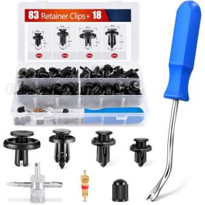 imageNilight 121PCS Car Bumper Retainer Clips 6mm 65mm 7mm 8mm 95mm 98mm Expansion Screws Replacement Kit Door Trim Panel Clips Bumper Push Rivet Clips for Toyota Honda GM Mazda 2 Years Warranty