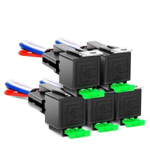 imageNilight 12V Fuse Relay Box 6 Relays 6 Slots ATC ATO Blade Fuse Holder 4Pin 5Pin Terminal 40A Relay Waterproof Block Kit Universal for Automotive Car Truck Camper Marine BoatFuse Relay 5 Pack