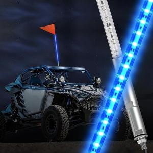 imageNilight 1PCS 4FT LED Whip Light with Aluminum Base Red Color Safety Warning Pole Lighted Antenna Whips for RZR Polaris Dune Buggy OffRoad Truck UTV ATV1PC Blue