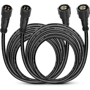 imageNilight 2 Pack 10FT 4 Pin RGB Cable Cord for 4 and 8 Pods Multi Color Underglow Rock Light Kits Wheel Well Lights Extension Wire2 Years Warranty