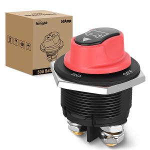 imageNilight 2 Pack Battery Switch 12V 24V 48V 275A OnOff Heavy Duty Battery Power Cut Master Switch Disconnect Isolator for Truck Vehicle Trailer RV Marine Boat YachtOnOff Switch 200A