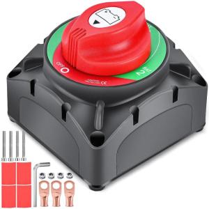imageNilight 2 Pack Battery Switch 12V 24V 48V 275A OnOff Heavy Duty Battery Power Cut Master Switch Disconnect Isolator for Truck Vehicle Trailer RV Marine Boat Yacht12BothOff Switch 600A