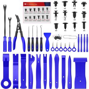 imageNilight 240PCS Bumper Retainer Clips Car Plastic Rivets Fasteners Remover Push Retainer Kit Door Trim Panel Clips for Toyota GM Ford Honda Acura Chrysler2 Years Warranty102 Clips Tools Red