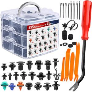 imageNilight 240PCS Bumper Retainer Clips Car Plastic Rivets Fasteners Remover Push Retainer Kit Door Trim Panel Clips for Toyota GM Ford Honda Acura Chrysler2 Years Warranty680 Clips Tools