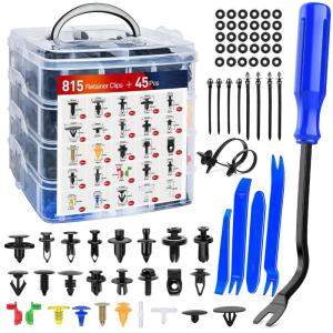 imageNilight 240PCS Car Retainer Clips Fastener Remover 63mm 8mm 9mm 10mm Expansion Screws Replacement Kit Bumper Push Rivet Clips for GM Ford Toyota Honda Chrysler Bonus Fastener Remover 2 Years Warranty860Pcs Clips  Remover