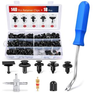 imageNilight 240PCS Car Retainer Clips Fastener Remover 63mm 8mm 9mm 10mm Expansion Screws Replacement Kit Bumper Push Rivet Clips for GM Ford Toyota Honda Chrysler Bonus Fastener Remover 2 Years Warranty158Pcs Clips  Remover