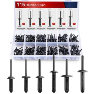 imageNilight 240PCS Car Retainer Clips Fastener Remover 63mm 8mm 9mm 10mm Expansion Screws Replacement Kit Bumper Push Rivet Clips for GM Ford Toyota Honda Chrysler Bonus Fastener Remover 2 Years Warranty115Pcs Rivet
