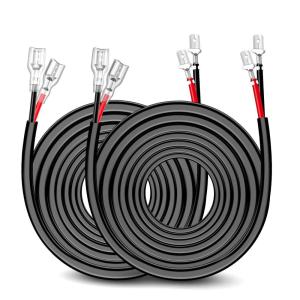 imageNilight 2PCS 16AWG 10Feet Wiring Harness Extension for 6Modes Amber White Light Bar Strobe Play and Plug 3Wires 2 Years WarrantyBlack16AWG 20FT 2Pcs
