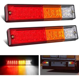 imageNilight 2PCS Trailer Tail Light Kit 40 LED Running Brake Turn Signals Reverse lights Waterproof for 1030V Truck RV UTV Camper Van Boat2Pcs 20LED Trailer Tail Light