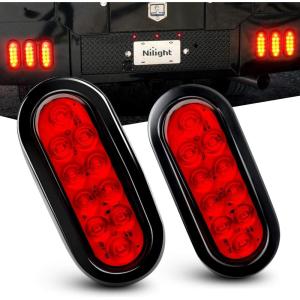 imageNilight 2PCS Trailer Tail Light Kit 40 LED Running Brake Turn Signals Reverse lights Waterproof for 1030V Truck RV UTV Camper Van Boat2Pcs 6 Trailer Tail Lights