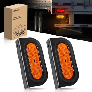 imageNilight 2PCS Trailer Tail Light Kit 40 LED Running Brake Turn Signals Reverse lights Waterproof for 1030V Truck RV UTV Camper Van Boat2Pcs Amber Trailer LightsBrackets