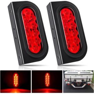 imageNilight 2PCS Trailer Tail Light Kit 40 LED Running Brake Turn Signals Reverse lights Waterproof for 1030V Truck RV UTV Camper Van Boat2Pcs Trailer LightsBrackets