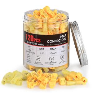 imageNilight 360PCS TTap Wire Connectors SelfStripping Quick Splice Electrical Terminals Insulated Male Disconnect Spade Assortment Kit with Storage Case120Pcs 1210AWG