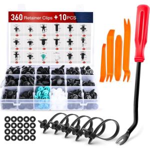 imageNilight 360Pcs Car Retainer Clips Fastener Remover Kit  18 Most Popular Sizes Auto Push Pin Rivets for Benz BMW Toyota Honda Subaru Nissan Mazda2 Years Warranty