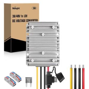 imageNilight 48V 36V to 12V Voltage Converter 240W 20A Regulator Step Down to 12VDC Waterproof DC Convert Reducer Power Supply Transformer Module for Golf Cart Scooters36V48V to 12V 30A 360W