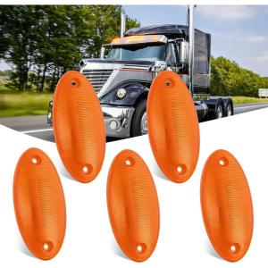 imageNilight 4PCS 39 Inch 3 Led Truck Trailer Light Front Rear LED Side Marker Lights Clearance Indicator Lamp Waterproof Sealed Surface Mounted LED Marker LightAmber 4LEDHeavy Duty Trucks