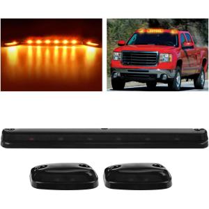 imageNilight 4PCS 39 Inch 3 Led Truck Trailer Light Front Rear LED Side Marker Lights Clearance Indicator Lamp Waterproof Sealed Surface Mounted LED Marker LightSmoked Amber SilveradoSierra 20072014