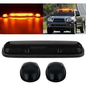 imageNilight 4PCS 39 Inch 3 Led Truck Trailer Light Front Rear LED Side Marker Lights Clearance Indicator Lamp Waterproof Sealed Surface Mounted LED Marker LightSmoked Amber SilveradoSierra 20022007