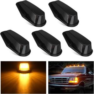 imageNilight 4PCS 39 Inch 3 Led Truck Trailer Light Front Rear LED Side Marker Lights Clearance Indicator Lamp Waterproof Sealed Surface Mounted LED Marker LightSmoked Amber Ford F 19841997