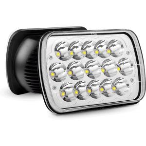 imageNilight 4x6 Inch LED Headlights 45W HiLo Sealed Beam Rectangular Headlight Replacement H4651 H4652 H4656 H4666 H6545 Compatible with Chevy Kenworth Peterbil Ford Freightliner OldsmobileSilver 4PCS2Pcs 5x7 Silver