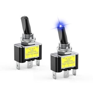 imageNilight 5 Pack 6Pin Heavy Duty Rocker Toggle Switch 15A 250V 20A 125V DPDT 6 Pin ONOffON Switch Metal Bat Waterproof Boot Cap CoverBlue