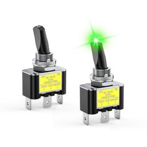 imageNilight 5 Pack 6Pin Heavy Duty Rocker Toggle Switch 15A 250V 20A 125V DPDT 6 Pin ONOffON Switch Metal Bat Waterproof Boot Cap CoverGreen