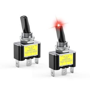 imageNilight 5 Pack 6Pin Heavy Duty Rocker Toggle Switch 15A 250V 20A 125V DPDT 6 Pin ONOffON Switch Metal Bat Waterproof Boot Cap CoverRed