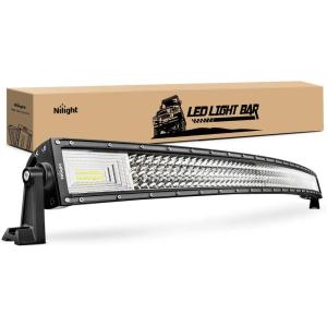 imageNilight 52 Inch LED Light Bar 783 LED Chips Curved Triple Row Fog Light Yellow Beam Spot Flood Combo High Power LED Driving Lights Off Road Lights for Trucks SUV UTV ATV Truck Van 4x4 Boat52Inch Curved Lights Black Shell