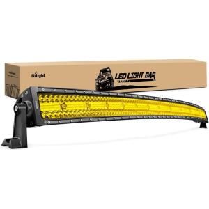 imageNilight 52 Inch LED Light Bar 783 LED Chips Curved Triple Row Fog Light Yellow Beam Spot Flood Combo High Power LED Driving Lights Off Road Lights for Trucks SUV UTV ATV Truck Van 4x4 Boatyellow beam 50 inch curved light bar