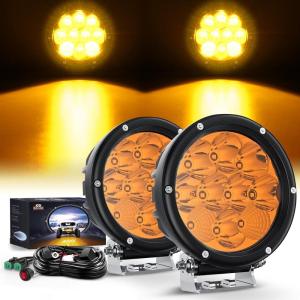 imageNilight 57 Inch Amber LED Driving Light Round 50W Yellow Fog Spot Flood Combo Lights w 16AWG DT Connector Wiring Harness IP68 for Offroad ATV UTV Truck Tractor