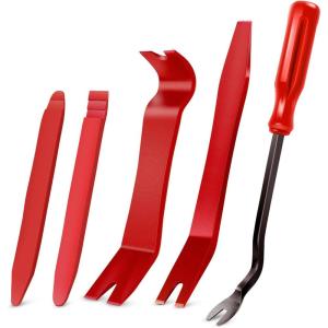 imageNilight 5PCS Auto Trim Removal Tool Set for Car Audio Dash Panel Window Molding Fastener Remover Tool KitRed
