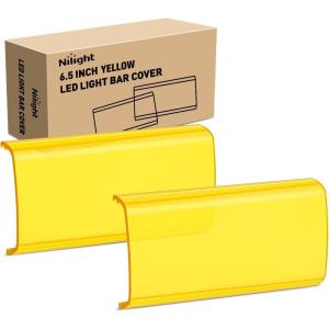 imageNilight 65 Inch LED Light Bar Cover 2 PCS Yellow Protective Covers Durable Polycarbonate Lens Waterproof Dustproof ScratchProof for DoubleRow Lights Off Road Driving Lighting