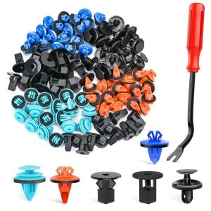 imageNilight 725Pcs Car Push Retainer Clips ampamp Auto Fasteners Assortment 23 Most Popular Sizes Nylon Bumper Fender Rivets with 10 Cable Ties and Fasteners Remover for Toyota GM Ford Honda Chevy180Pcs1tool