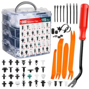 imageNilight 725Pcs Car Push Retainer Clips ampamp Auto Fasteners Assortment 23 Most Popular Sizes Nylon Bumper Fender Rivets with 10 Cable Ties and Fasteners Remover for Toyota GM Ford Honda Chevy1115Pcs Clips Remover