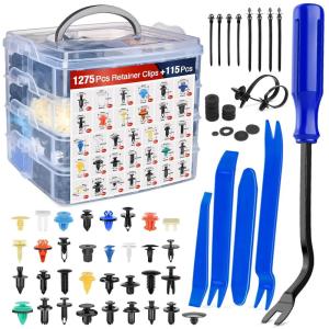 imageNilight 725Pcs Car Push Retainer Clips ampamp Auto Fasteners Assortment 23 Most Popular Sizes Nylon Bumper Fender Rivets with 10 Cable Ties and Fasteners Remover for Toyota GM Ford Honda Chevy1390Pcs