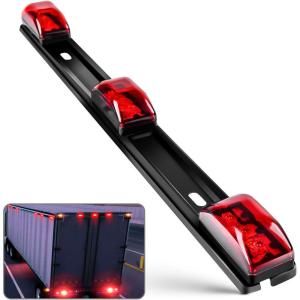 imageNilight 9 LED Marker Tail Trailer Light Bar 142Inch 2 PCS Red Clearance Identification Running Mark ID Rear Stainless Steel Bracket for 12V Pickup Truck RV BoatRed