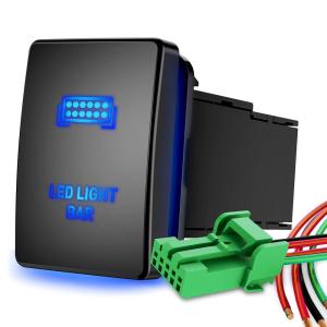 imageNilight AUX Battery Push Button Switch 12V ON Off Switches with Connector Wire Kit 128quot x 087quot Replacement for Toyota Sequoia Highlander Tacoma Tundra 4Runner RAVR YarisAUX LIGHTS