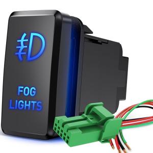imageNilight Camping Lights Push Button Switch 12V ON Off Switches with Connector Wire Kit 154quot x 083quot Replacement for Toyota FJ Cruiser Fortuner Ta coma Highlander Tundra 4Runner Prado Land CruiserFOG LIGHTS