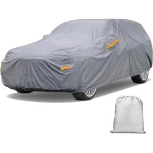 imageNilight Car Cover Waterproof All Weather for Automobiles Heavy Duty Outdoor Full Cover Rain Sun UV Protection with Zipper Cotton Extra Thick Car CoversUniversal Fit for SedanLength 178quot to 185quotA6 Fit Suv JeepLength 191 To 200