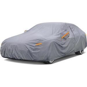 imageNilight Car Cover Waterproof All Weather for Automobiles Heavy Duty Outdoor Full Cover Rain Sun UV Protection with Zipper Cotton Extra Thick Car CoversUniversal Fit for SedanLength 178quot to 185quotA1 Fit SedanLength 178 To 185