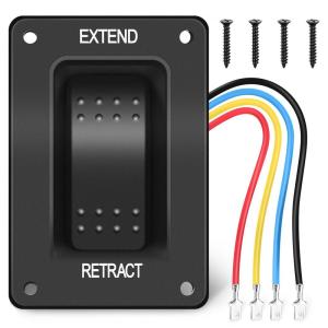 imageNilight Down Up Polarity Reverse Switch DPDT 20A 7PIN Momentary Rocker ONOffON 12V 24V Toggle Jumper Wires for Control Motor Hoist Crane Linear ActuatorMomentary EXT RET