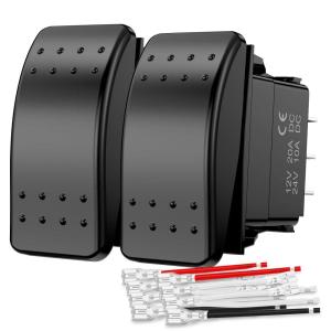 imageNilight Down Up Polarity Reverse Switch DPDT 20A 7PIN Momentary Rocker ONOffON 12V 24V Toggle Jumper Wires for Control Motor Hoist Crane Linear Actuator2PCS 6 Pin Momentary Switches