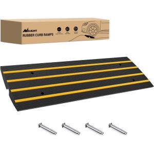 imageNilight Driveway Curb Ramp 26 Inch High HeavyDuty Rubber Curbside Vehicle ramp for Car Truck Wheelchair Mobility Loading Dock Garage1PC