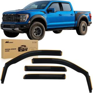 imageNilight Durable Rain Guards for Ford F150 SuperCrewSVT Raptor SuperCrew 2009 2010 2011 2012 2013 2014 Vent Window Visors4pcsFor Ford F150 0914