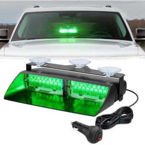 imageNilight Emergency Strobe Lights Windshield Hazard Warning Safety Flash with Suction Cups Super Bright LED Light for Police Enforcement Firefighters Vehicle TruckGreen