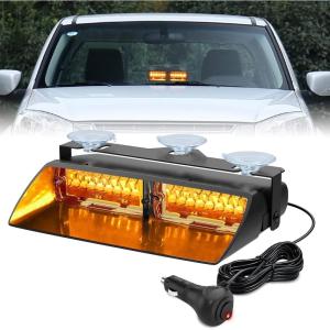imageNilight Emergency Strobe Lights Windshield Hazard Warning Safety Flash with Suction Cups Super Bright LED Light for Police Enforcement Firefighters Vehicle TruckAmber
