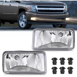 imageNilight Fog Light Assembly Compatible with 1999 2000 2001 2002 Chevy Silverado 1500 2500 20012002 3500 Chevy Silverado 20002006 Suburban TahoeSilverado 20072013 Clear