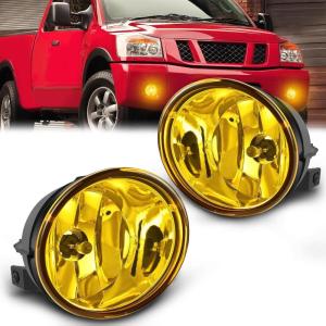 imageNilight Fog Light Assembly Compatible with 2005 2006 2007 Nissan Armada 2004 2005 2006 2007 2008 2009 2010 2011 2012 2013 2014 2015 Titan Amber LensAmber